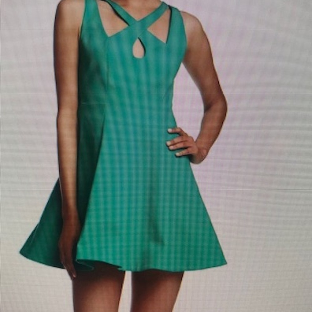 Halston Heritage Double-V Cutout Mini Dress